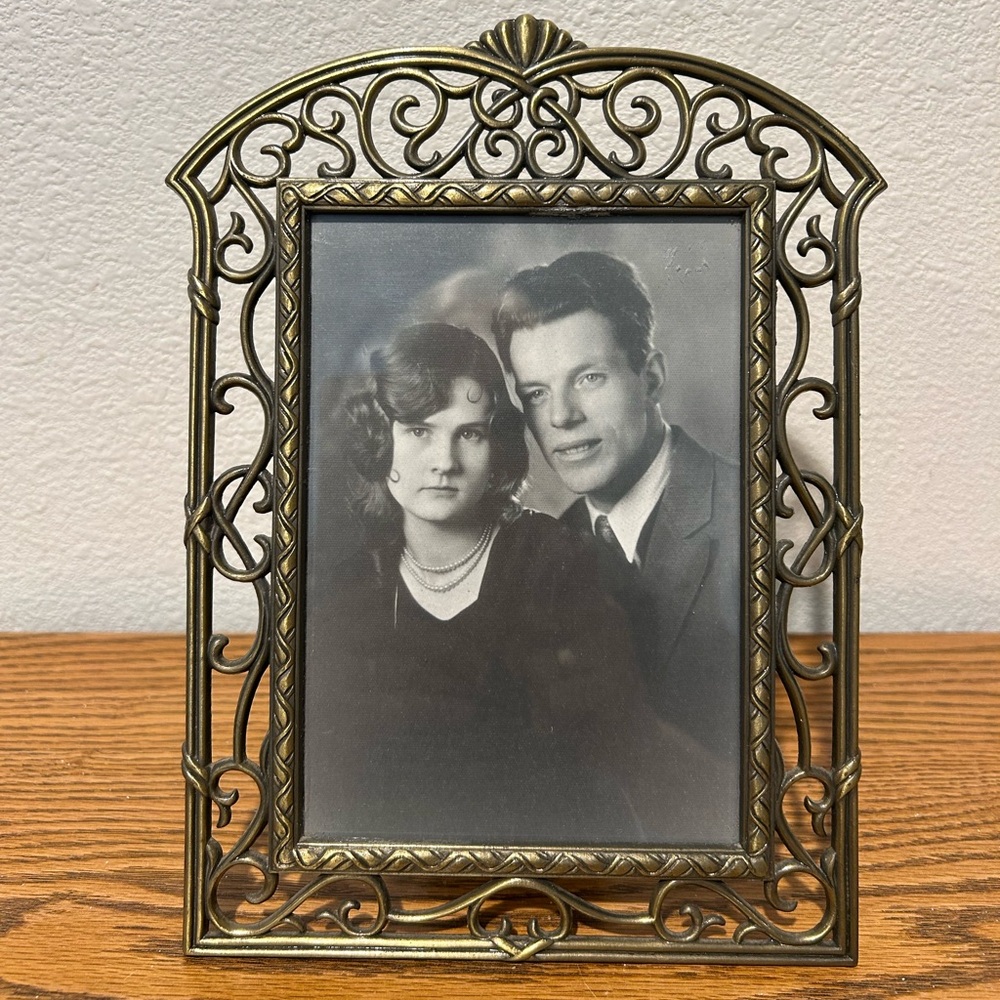 Vintage Brass Photo Frame